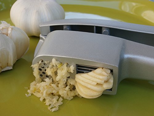 Garlic Press and Slicer in One! Cleaning Tool Included! By Vitaville, the Bistro Line Collection.