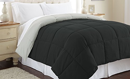 Down alternative reversible comforter Anthracite/Silver Twin
