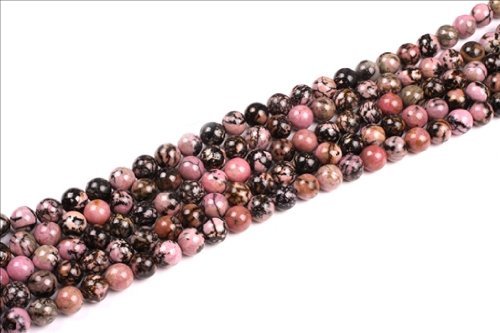 6mm Round Rhodonite Gemstone Beads Strand 15 Inch,Jewelry Making Beads