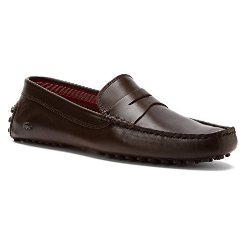 Lacoste Men's Concours 14 Loafer in Dark Brown 7 M US