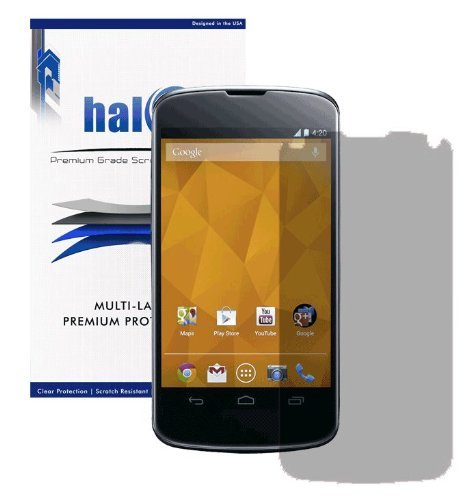 Halo Screen Protector High Definition (HD) Clear (Invisible) for Google Nexus 4 E960 - Lifetime Replacement Warranty