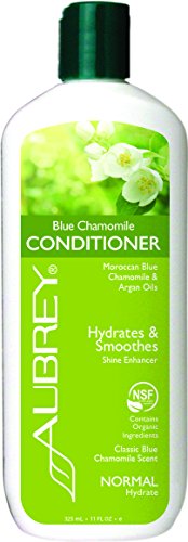 Aubrey Organics Blue Chamomile Conditioner * Moroccan Argan Oil - Moisturizing Conditioner for Normal Hair - NSF Certified Organic & Paraben Free - 11oz