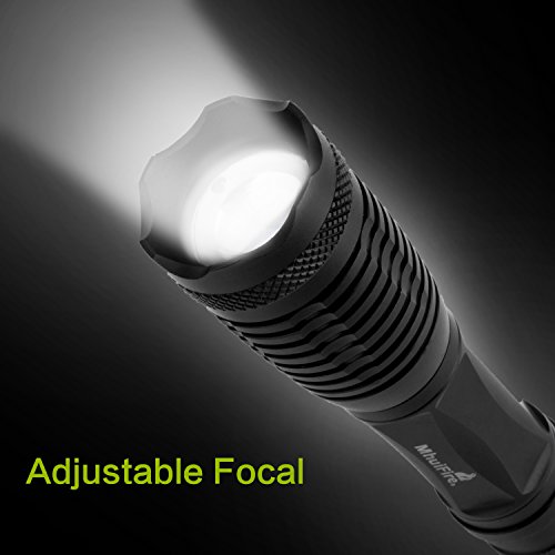 MH-E6 LED Flashlight Portable Adjustable Focus Zoom Handheld Flashlight,Water Resistant Lighting,For Bike Riding Hiking Camping Emergency Backpacking(Not Include Battery)