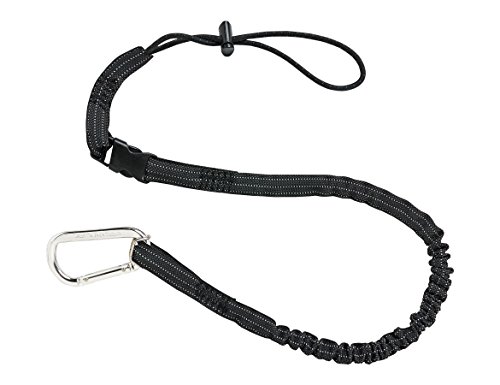 Ergodyne Squids Fast Switch Lanyard 3102 Extended Length Single Carabiner with Detachable Loops - Black