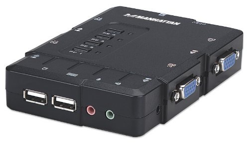 Manhattan 4Port Compact KVM Switch USB Audio with Cables (151269)