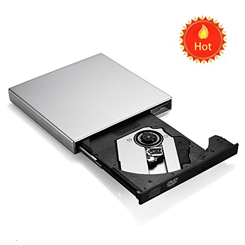 Patec USB External Optical Drive DVD-R Combo CD-RW Burner Black(CD-RW)-Silver