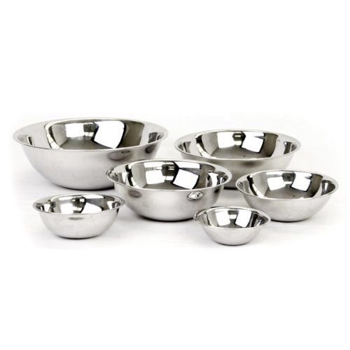 Dozenegg (Set of 6) Mixing Bowls Standard Weight Stainless Steel, Mirror Finish, 3/4, 11/2, 3, 4, 5, and 8 Qt