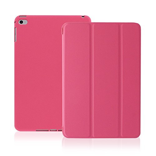 iPad Air 2 Case (iPad 6) - KHOMO DUAL Super Slim Dark Pink Twill Cover with Rubberized back and Smart Feature (Built-in magnet for sleep / wake feature) For Apple iPad Air 2 Tablet