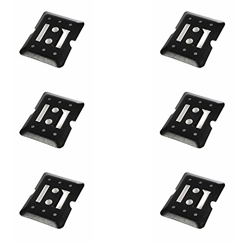 DC Cargo Mall 6-Pack Trailer Plates 6-3/8 x 5-1/8 Black Steel Bolted Floor Mount Cargo Tie-Down w/ 2 A/E Track Slots & 2 F/L Stud Holes for Versatile Load Securement in Truck Beds, Vans, & Trailers