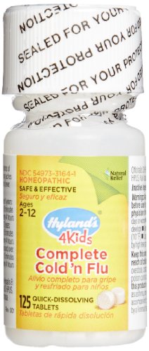 Hyland's 4 Kids Complete Cold 'n Flu, 125 Quick-Dissolving Tablets (Pack of 4)