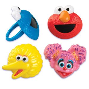 24 Sesame Street - Cupcake Ring Toppers - Birthday Party Favors