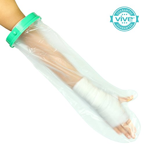 Arm Cast Protector By Vive - Arm Cast Cover Prevents Recasting & Promotes Hygiene - Made of Hypoallergenic Vinyl, This Waterproof Cast Protector Is Both Durable & Reusable - Vive Guarantee