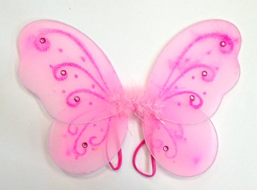 LolaSaturdays Pink 12 X 10 3/4 Fairy Princess Butterfly Wings