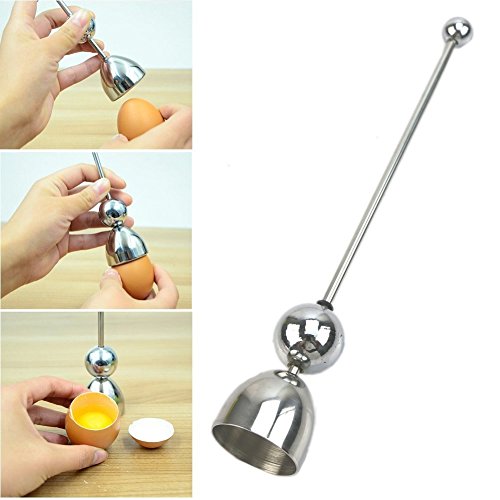 OFKP® Stainless Steel Egg Opener,Complete cut raw eggs and cooked eggs available