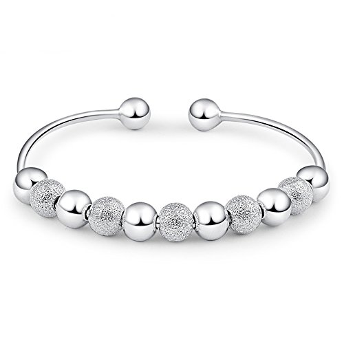 Jewelry Women's 925 Silver Transfer Beads Bangle National Wind Bracelet