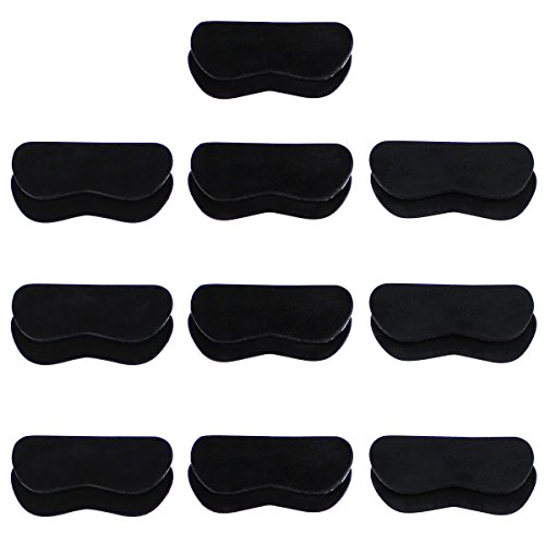 Heel Grips 10 Pairs - Leather Pads for Shoes Black - by NIPOO