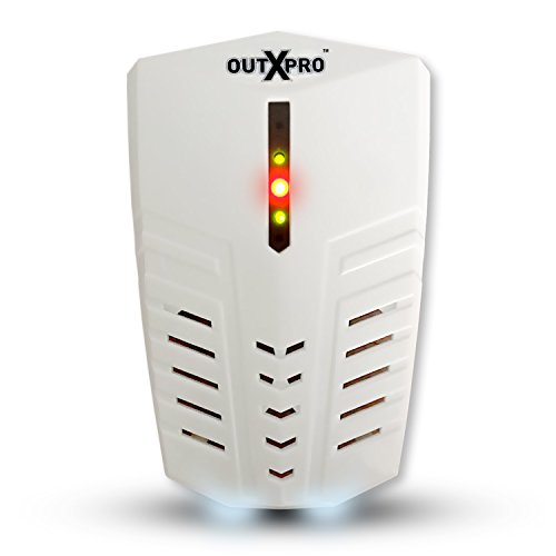 OUTXPRO Ultrasonic Electromagnetic Pest Control Repeller Air Purifier Plug-in w Nightlight Best Repellent Device Against Indoor Insect Rodent Mice Rats Roaches Mosquito Fly Ant and Other Insects