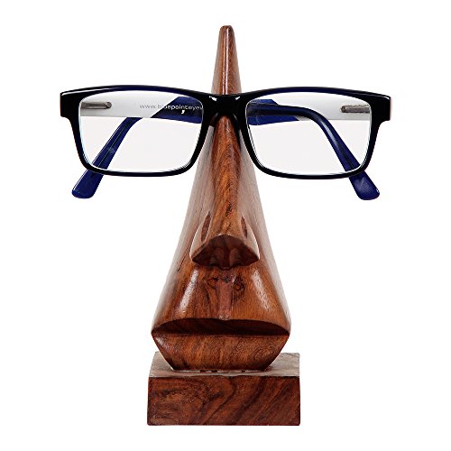 Quirky Handmade Nose Shaped Rosewood Spectacles Sunglasses Holder Stand
