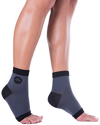 SALE Only $13.99 Expires Soon - Plantar Fasciitis Compression Ankle Socks / Heel Arch Support For Men Or Women, Best For Nurses, Sports & More! 1 Pair of Toeless Easy On Foot Sleeves by BlackMount.