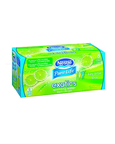 NESTLE PURE LIFE EXOTICS Sparkling Water, Key Lime, 12-ounce cans (Pack of 8)