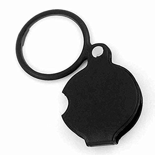 4X Round Shape Foldable Pocket Spiegel Magnifying Glass Black