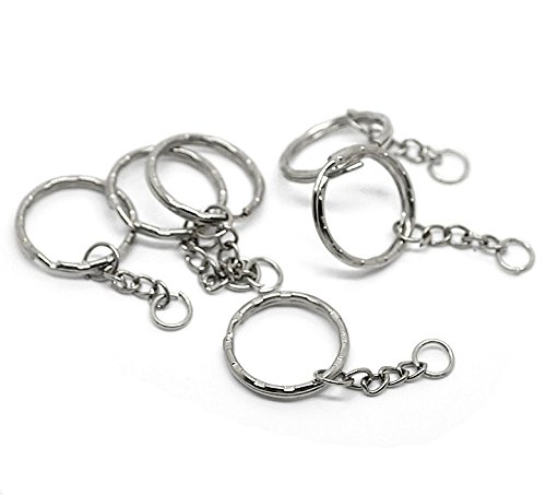 Rockin Beads Brand, 28 1 Inch Key Chains & Key Rings Nickel Steel Tone