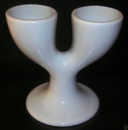 2 x White Porcelain Double Egg Cups - Next Day Posting