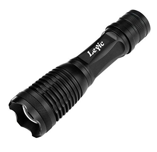 Super Bright CREE XML T6 LED 600 Lumen Tactical Flashlight Water Resistant Camping Torch Adjustable Focus 5 Modes for Indoor/Outdoor Sports Light