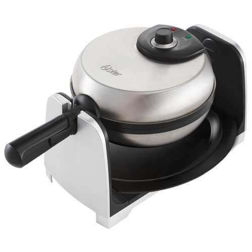 Oster CKSTWFBF21 1-1/2-Inch Thick Belgian Flip Waffle Maker, Brushed Stainless Steel