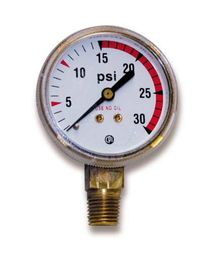 US Forge 08036 Victor Style Low Pressure Gauge for Acetylene Regulators 0-30 P.S.I. with Red Zone
