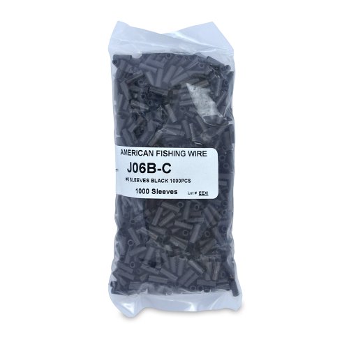 American Fishing Wire Single Barrel Crimp Sleeves, Black Color, Size 4, 0.071 -Inch Inside Diameter, 100-Pieces