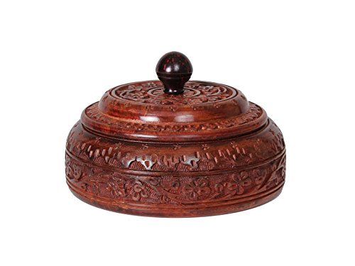 Wooden Masala Spice Storage Box 4 Storage Compartments Handcrafted