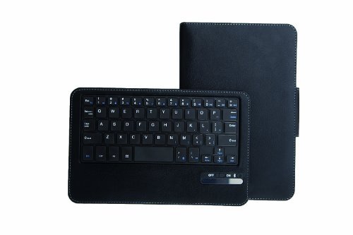 Asuxtek® Asus Memo Pad HD 7 ME173X Bluetooth Keyboard Portfolio Case - DETACHABLE Bluetooth Keyboard Stand Case / Cover for Asus Memo Pad HD 7 ME173X (Only fit Asus Memo Pad HD 7) (Asus Memo Pad HD 7 ME173X, Black)