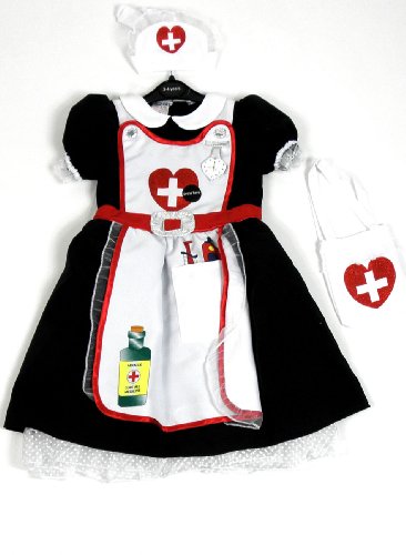 Girls NURSE Costume Age 3-4 Years Kids Fancy Dress Up Set Complete Outfit
