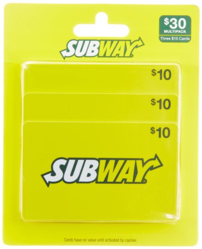 Subway Gift Cards, Multipack of 3