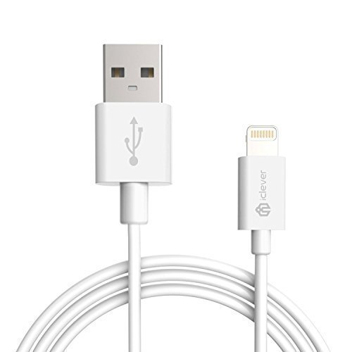 [Apple MFi Certified] iClever Lightning to USB Cable 6ft / 1.8m 8 pin USB SYNC Cable Charger Cord for iPhone 6Plus,6, 5s ,5c ,5, iPad Air2,Air,mini2, mini, iPad 4th gen, iPod touch 5th gen, and iPod nano 7th gen (White)