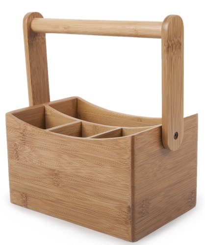 Core Home Ctlh-355 9 X 4.8 X 6.5 Natural Core Bamboo Cutlery Caddy