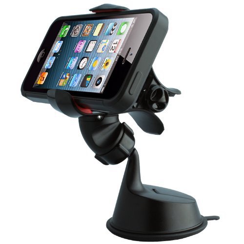 Universal Car Mount, Obliq EX [One Touch Universal Car Mount] [Black] Windshield Dashboard Universal Car Mount Holder for iPhone 6, iPhone 6 Plus, iPhone 5S 5C 5 4S, Galaxy S5 S4 S3 S2, Galaxy Note 4, Galaxy Note 3, Galaxy Note 2, LG G2, LG G3, and GPS Navigation