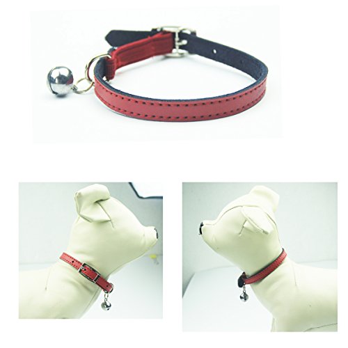 Red Fashion Leather Pet Collars for Cats,baby Puppies Dogs,adjustable 8-10.5