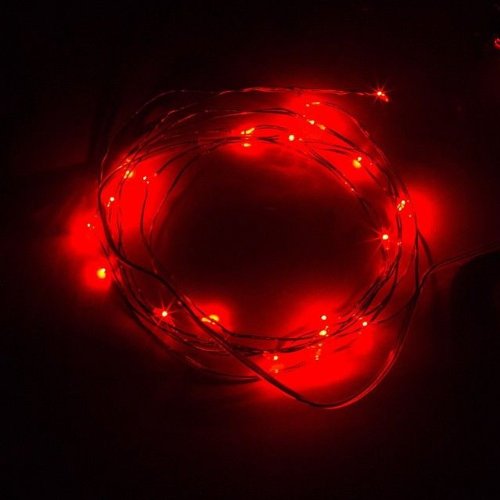 SINOLLC Red Decorative Fairy String Copper LED Strings AA Battery-Operated Wire for Christmas Trees Lighting