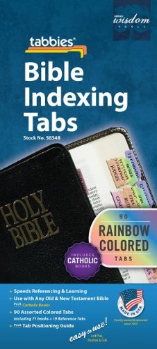 Rainbow Bible Indexing Tabs Including Catholic Books -