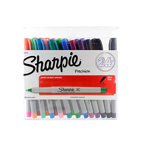 Sharpie - Permanent Markers, Ultra Fine Point,Assorted Colors,24/pk(1756761)