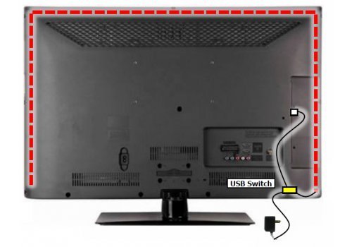 Universal TV Backlight Kit for up to 72 TV, With USB Switch