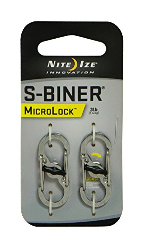 Nite Ize LSBM-11-2R3 S-Biner Micro Lock, Stainless Steel, 2-Pack