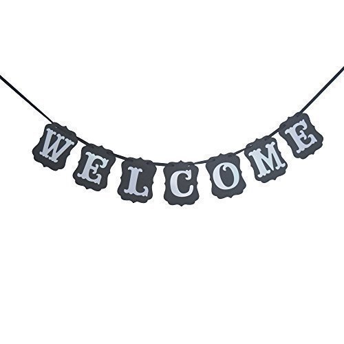 WELCOME Vintage Party Banner Wedding birthday Bunting House home Decorations Garland photo Booth Props Bachelorette Party Supplies