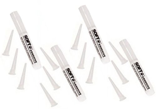 Soft Claws: 4 (FOUR) Adhesive Glue Sticks & 12 (TWELVE) Applicator Tips - Extra Supplies for Canine and Feline Soft Claws