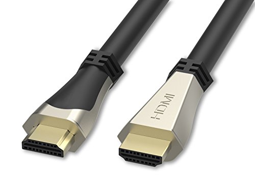 MoKo High Speed HDMI 2.0 Cable(15 Feet), Zinc Metal Alloy Shielding Shell, Supports Ethernet, 3D, 4K Ultra HD, Audio Return, Blu-ray Player, PS4, PS3, A/V Receiver, BLACK
