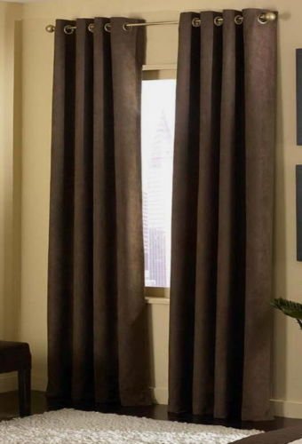 4 Pices Solid Suede Grommet Top Curtain/panel/drape