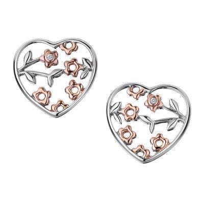 Hot Diamonds Shades of Spring Heart Earrings, 18ct Rose Gold Vermeil