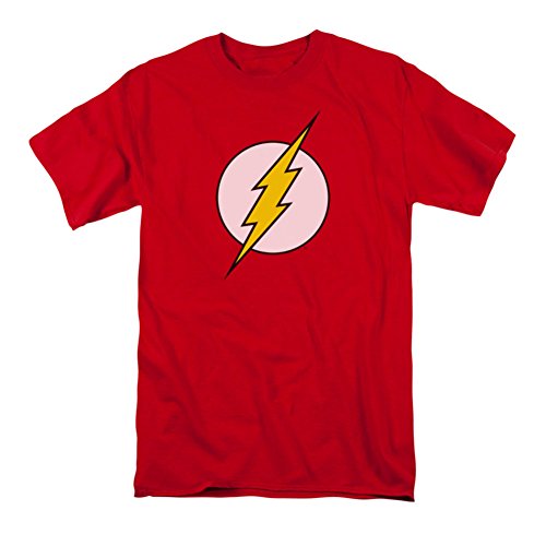Trevco Dc-Flash Logo - Short Sleeve Adult 18-1 Tee - Red, Large